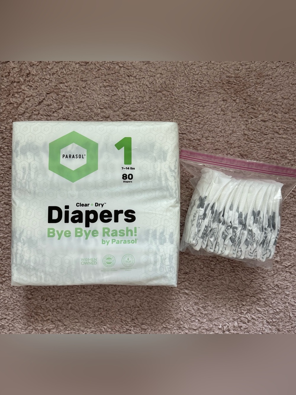 Parasol Size 1 Diapers (93 Count)